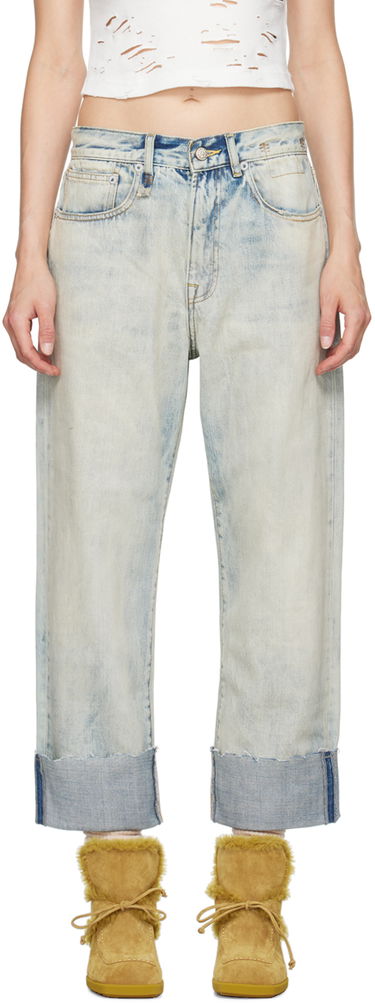 Džínsy R13 R13 Cuffed X-Boyfriend Jeans Modrá | R13WD111-D218C, 0