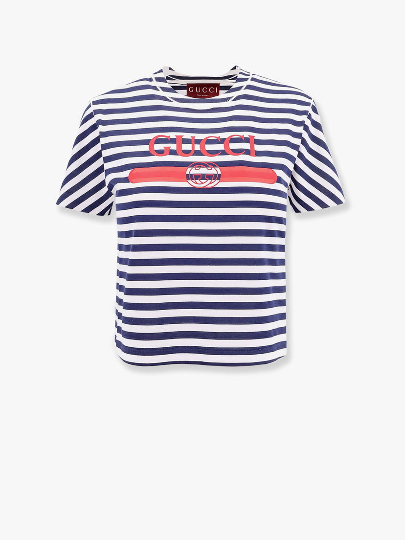 Tričko Gucci Striped T-Shirt Modrá | 789314XJGL99074