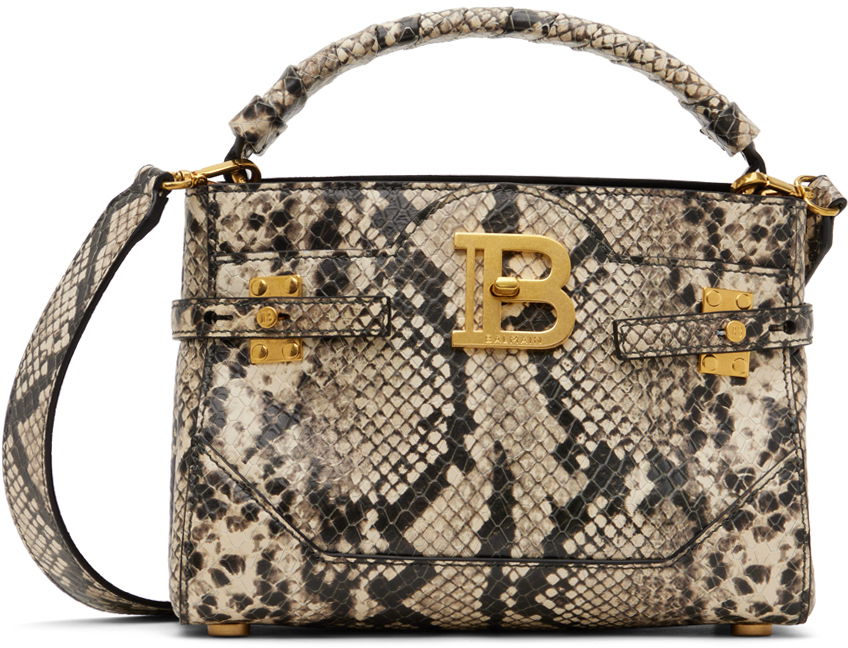 Kabelka Balmain Balmain B-Buzz Snakeskin Shoulder Bag Béžová | CN1DA797LFPC, 0