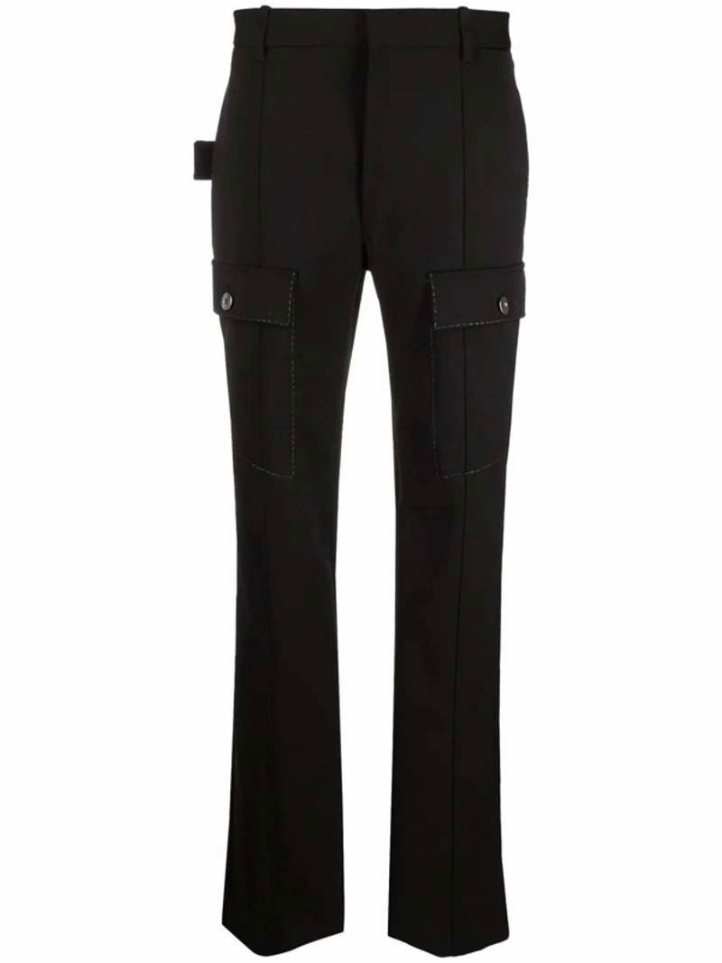 Nohavice Bottega Veneta High-Waist Wool Trousers Čierna | 672362V0IV01000