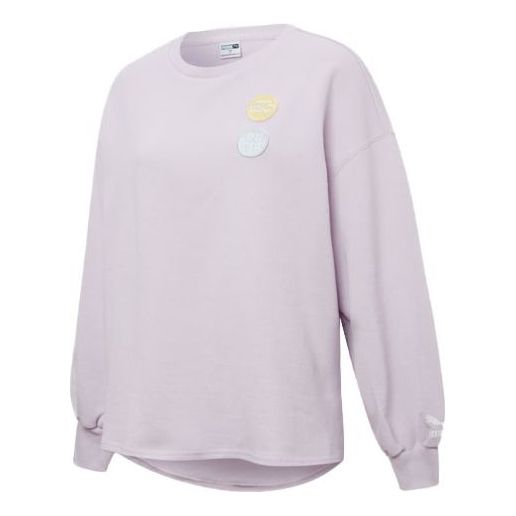 Mikina Puma Embroidery Logo Round-neck Sweatshirt Fialová | 536095-17, 0