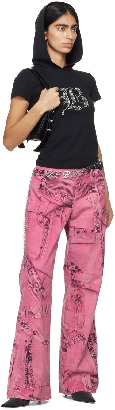 Džínsy Blumarine Blumarine Trompe L'œil Print Wide-Leg Jeans Ružová | P422J128A, 3