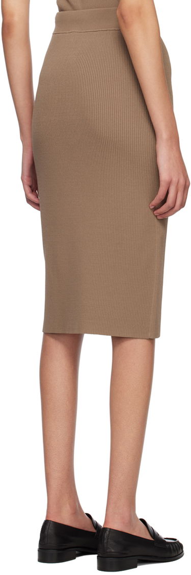 Sukňa rag & bone Asher Midi Buttoned Ribbed Skirt Hnedá | WAS23S026YL26, 2