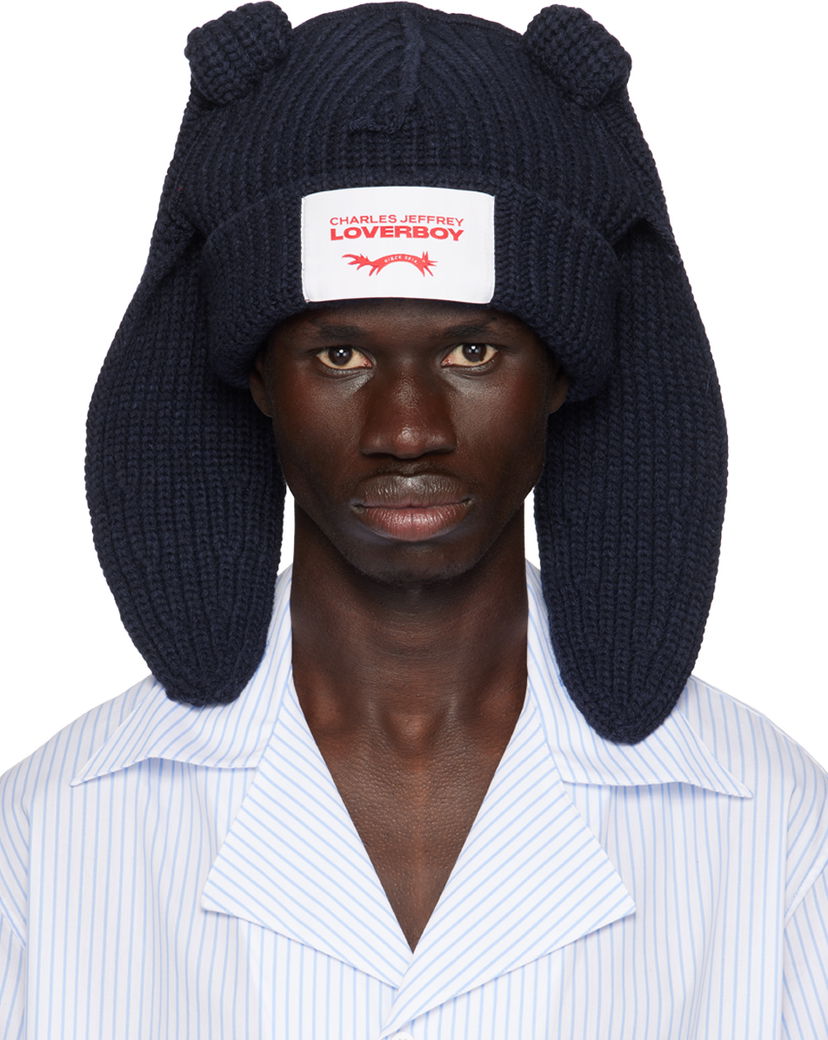 Kulicha Charles Jeffrey Loverboy Navy Chunky Rabbit Beanie Navy | 41130305