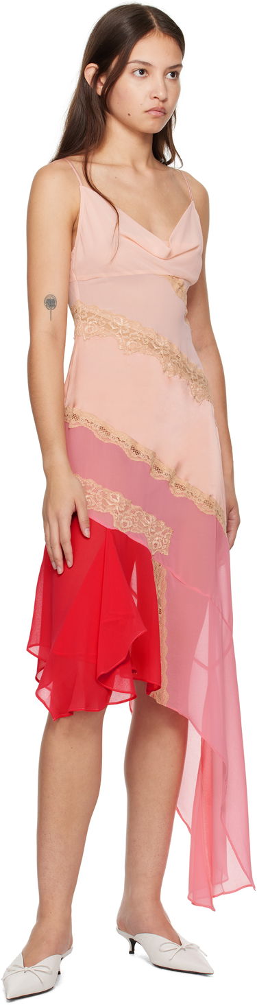 Šaty GUIZIO Guizio Leah Asymmetrical Midi Dress Ružová | H24418W022, 3