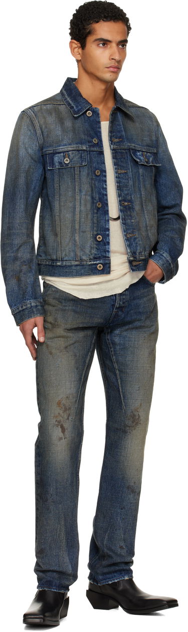 Bunda Rick Owens Concordians Trucker Denim Jacket Modrá | DL02E2788 HVWJP, 3