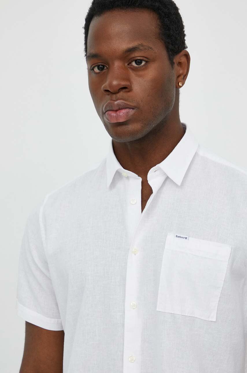 Košeľa Barbour Barbour Linen Shirt, Regular Fit Biela | MSH5093, 0
