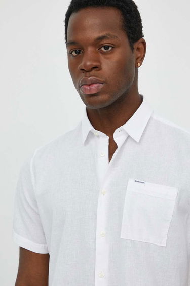 Košeľa Barbour Barbour Linen Shirt, Regular Fit Biela | MSH5093, 0
