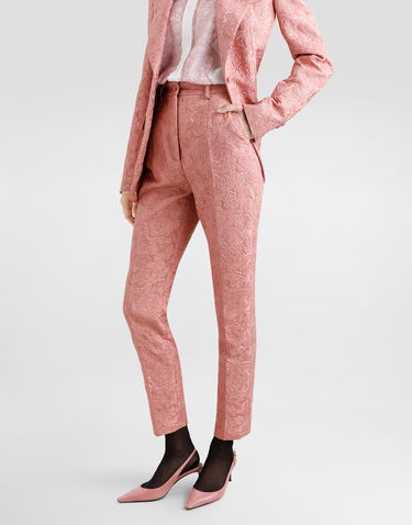 Nohavice Dolce & Gabbana Dolce & Gabbana Tailored Quilted Floral Jacquard Pants Ružová | FTAM2THJMQKF0473, 3