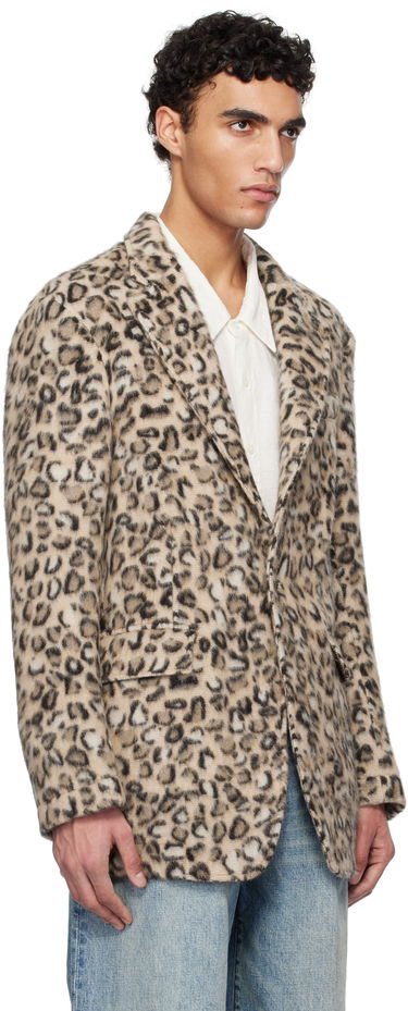 Kabáty R13 R13 Oversized Leopard Blazer Béžová | R13MR020-R465A, 1