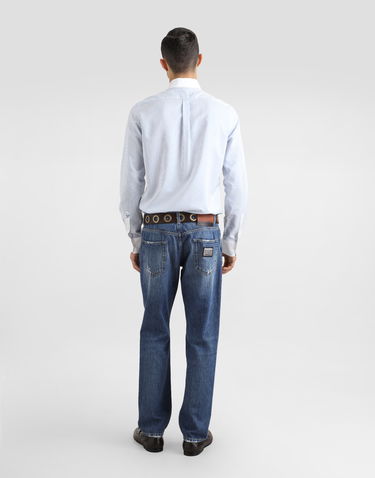 Košeľa Dolce & Gabbana Dolce & Gabbana Striped Cotton Shirt with White Collar and Cuffs Modrá | G5MM4ZFBTAKS8051, 2