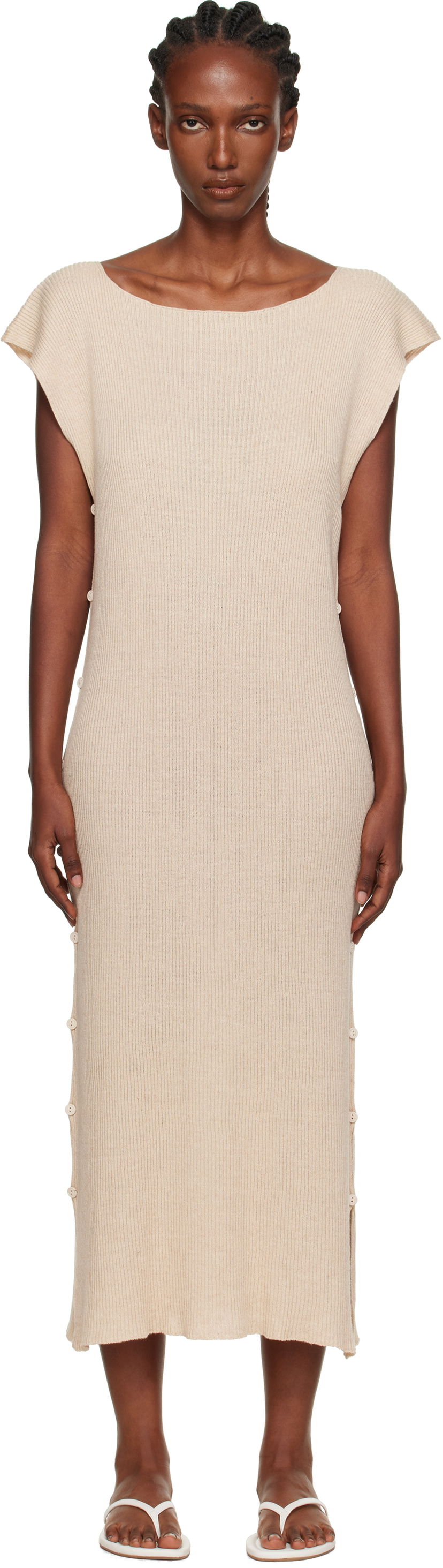 Šaty Baserange Baserange Franca Maxi Dress Béžová | DRFR-LS-AU25