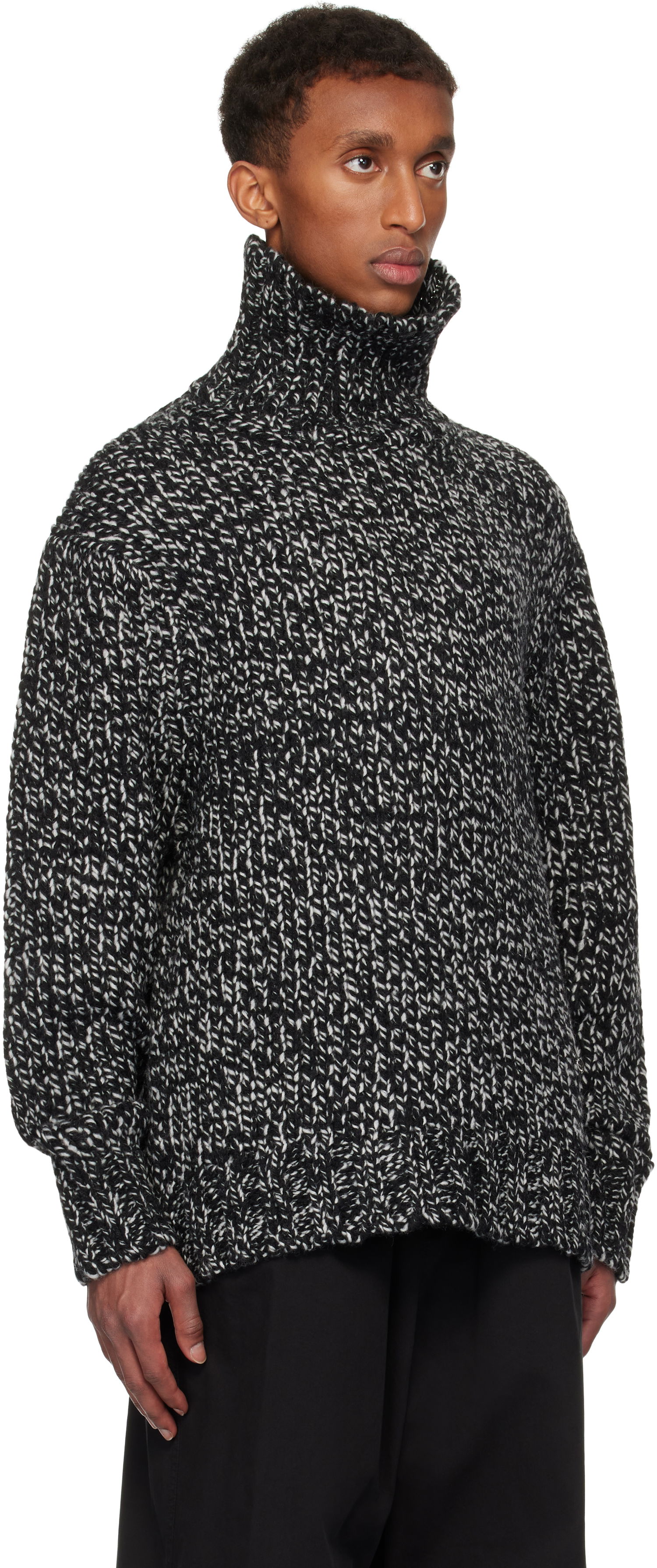 Sveter We11done We11done Chunky Knit Turtleneck Sweater Čierna | WD-KT3-24-651-U-B2, 1