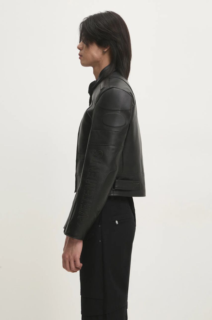Bunda VETEMENTS VETEMENTS Racing Logo Leather Jacket Čierna | UA66JA210B, 1