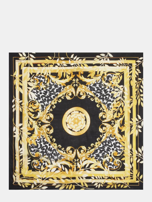 Šál GUESS Baroque-Print Silk Foulard Žltá | AW5173SIL20