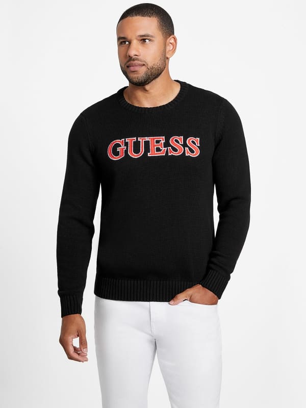 Tričko GUESS Front Embroidered Logo Sweater Čierna | X2RR03Z2LN0, 0