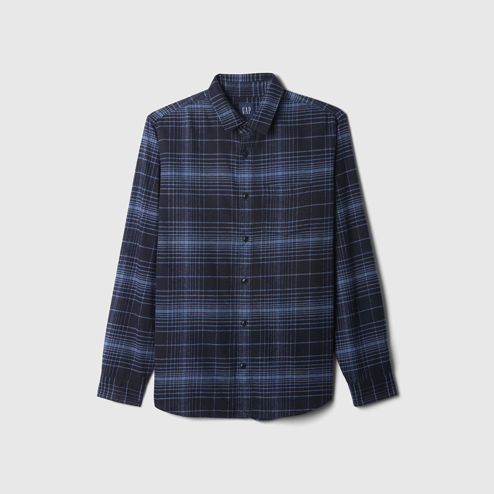 Shirt Flannel Shirt Tonal Blue Plaid L