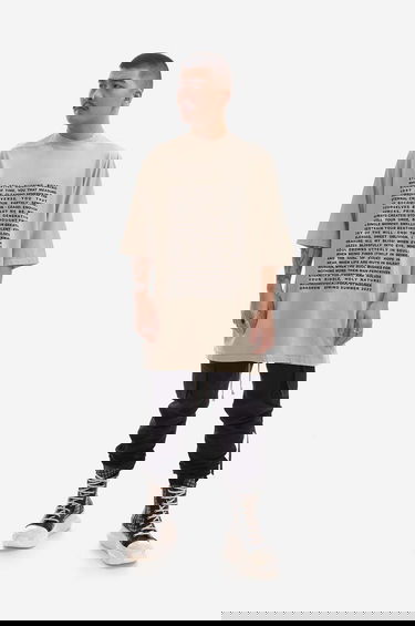 Tričko Rick Owens Knit Jumbo Short Sleeve T-Shirt with Wesendonck Lieder Wagner Print from DRKSHDW Spring Summer 2023 Collection Béžová | DU01C6274.RNEP3.PEARL, 2