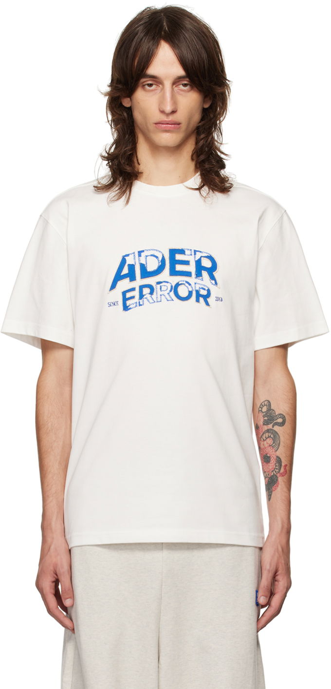 Tričko ADER ERROR Flocked Logo T-Shirt Biela | BN25FYTS0101OW, 0