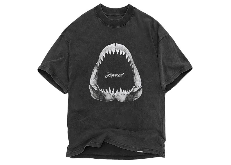 Tričko Represent Clo Represent Shark Jaws T-shirt Vintage Grey Čierna | M05237