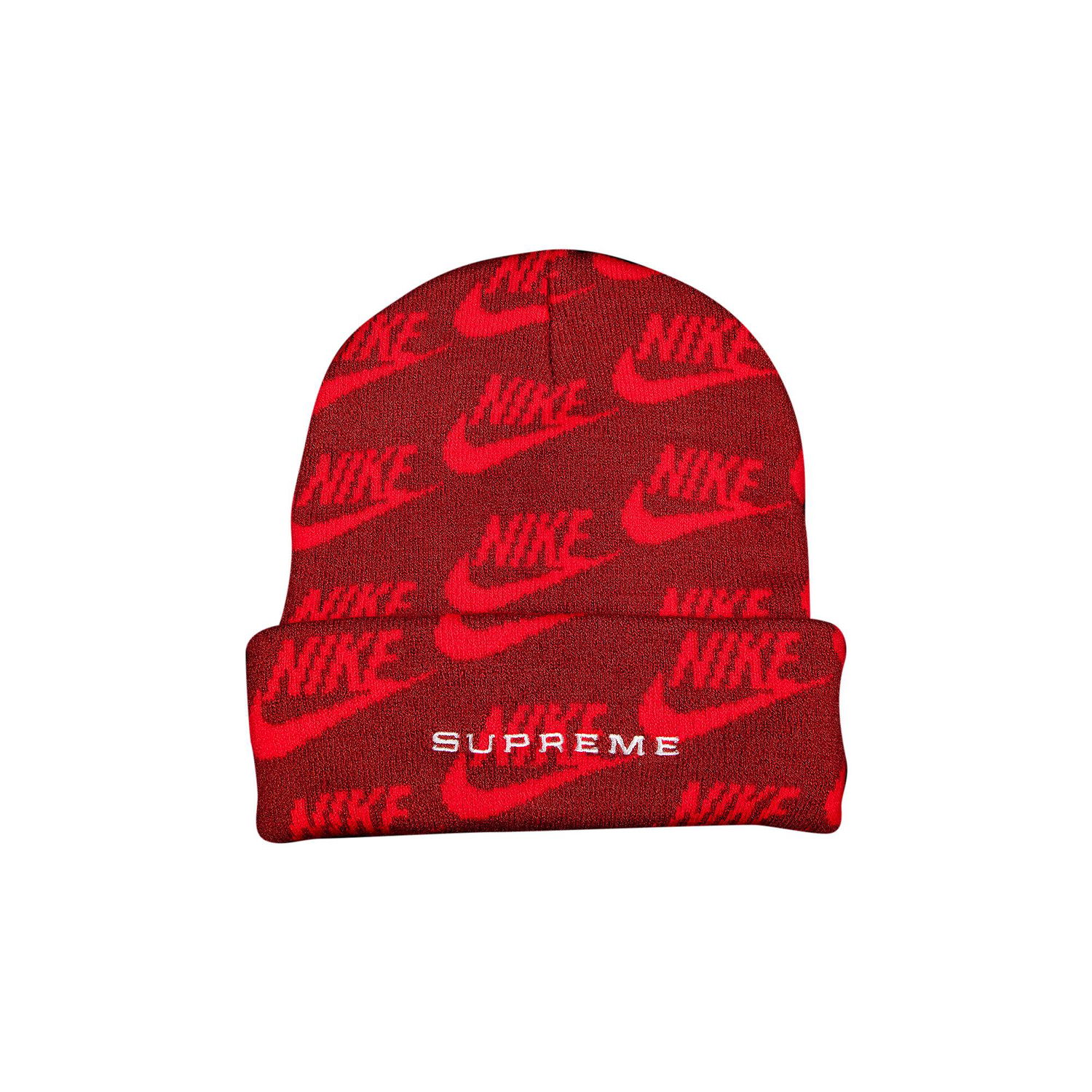 Kulicha Supreme Nike x Jacquard Logos Beanie Červená | SS21BN2 RED, 1