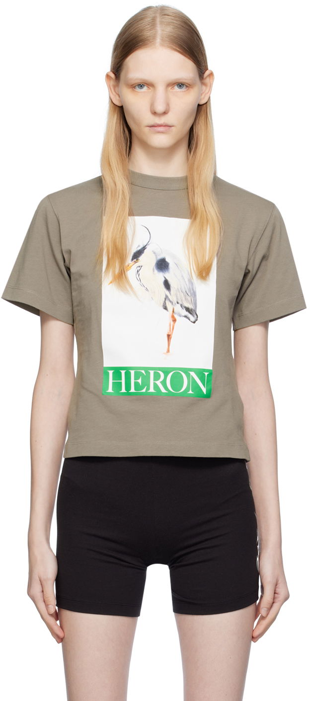 Tričko HERON PRESTON Graphic T-Shirt Šedá | HWAA032F23JER0040955, 0