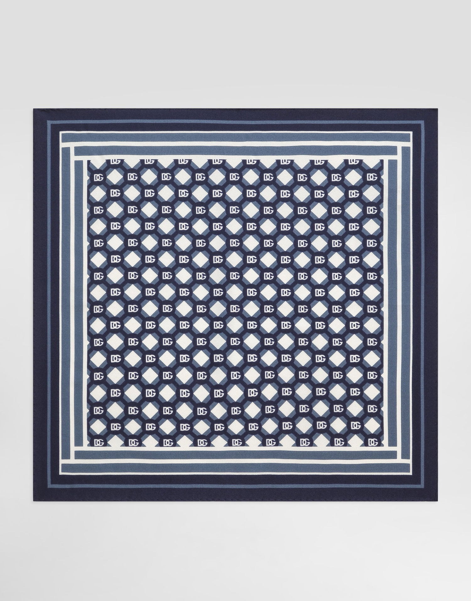 Šál Dolce & Gabbana Dolce & Gabbana Silk Pocket Square with Micro-Design and Logo Print Modrá | GR412EG0WUWHH8PB, 0