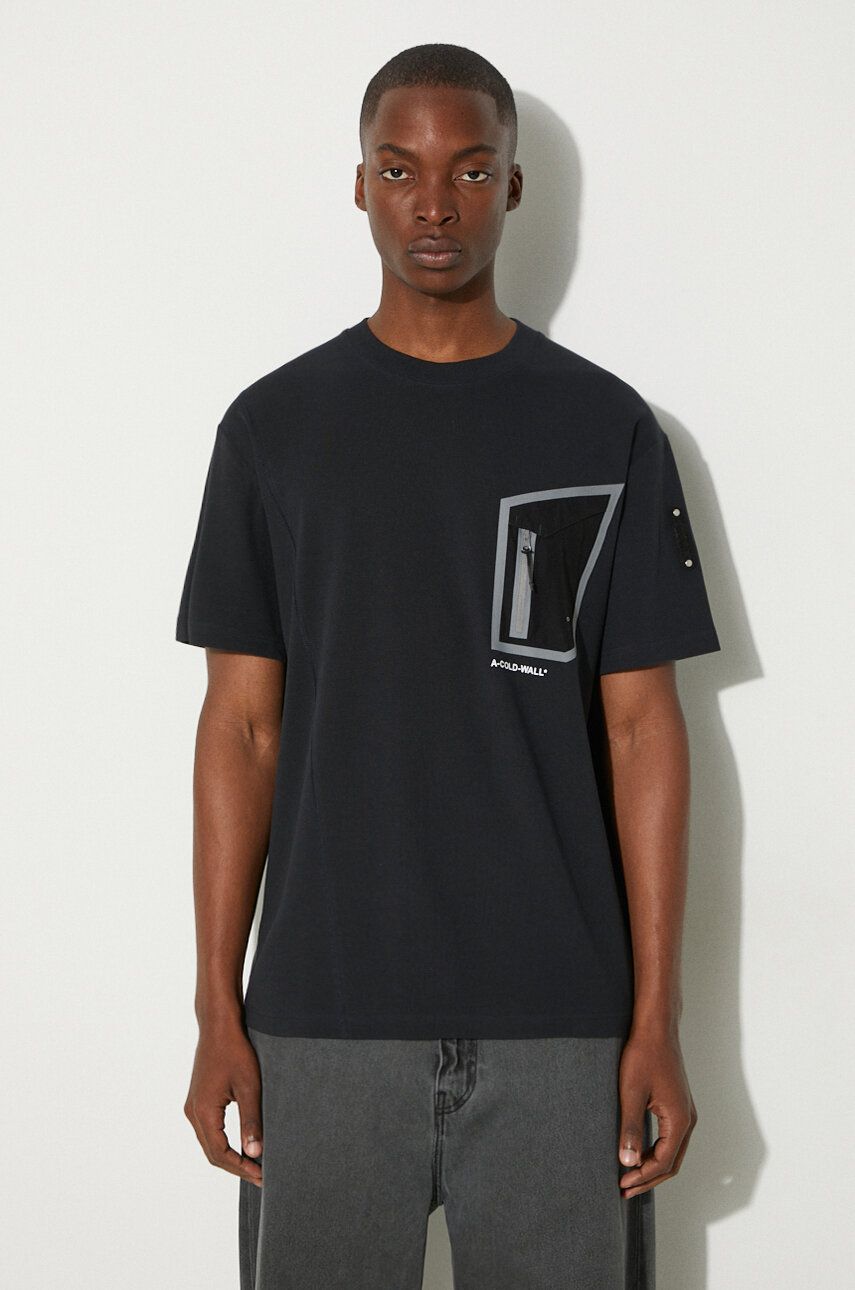 Tričko A-COLD-WALL* Technical Polygon T-Shirt With Print Čierna | ACWMTS089., 0