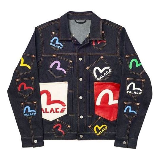 Bomber bunda Palace Palace x Evisu Multi Pocket Denim Jacket Modrá | PAL-SS20-001