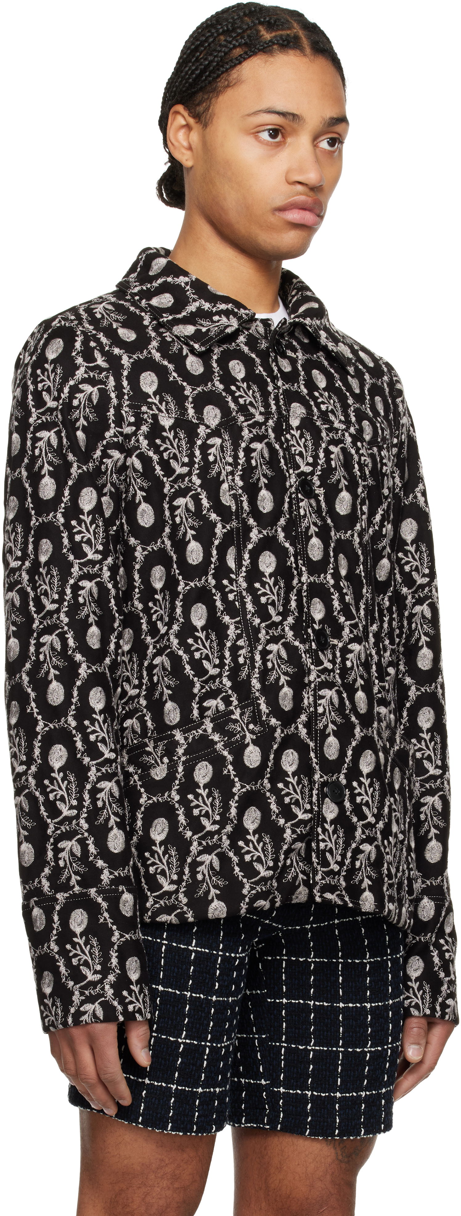 Bunda Anna Sui Anna Sui Sleeping Beauty Embroidered Faux-Suede Jacket Čierna | M1125A31, 1