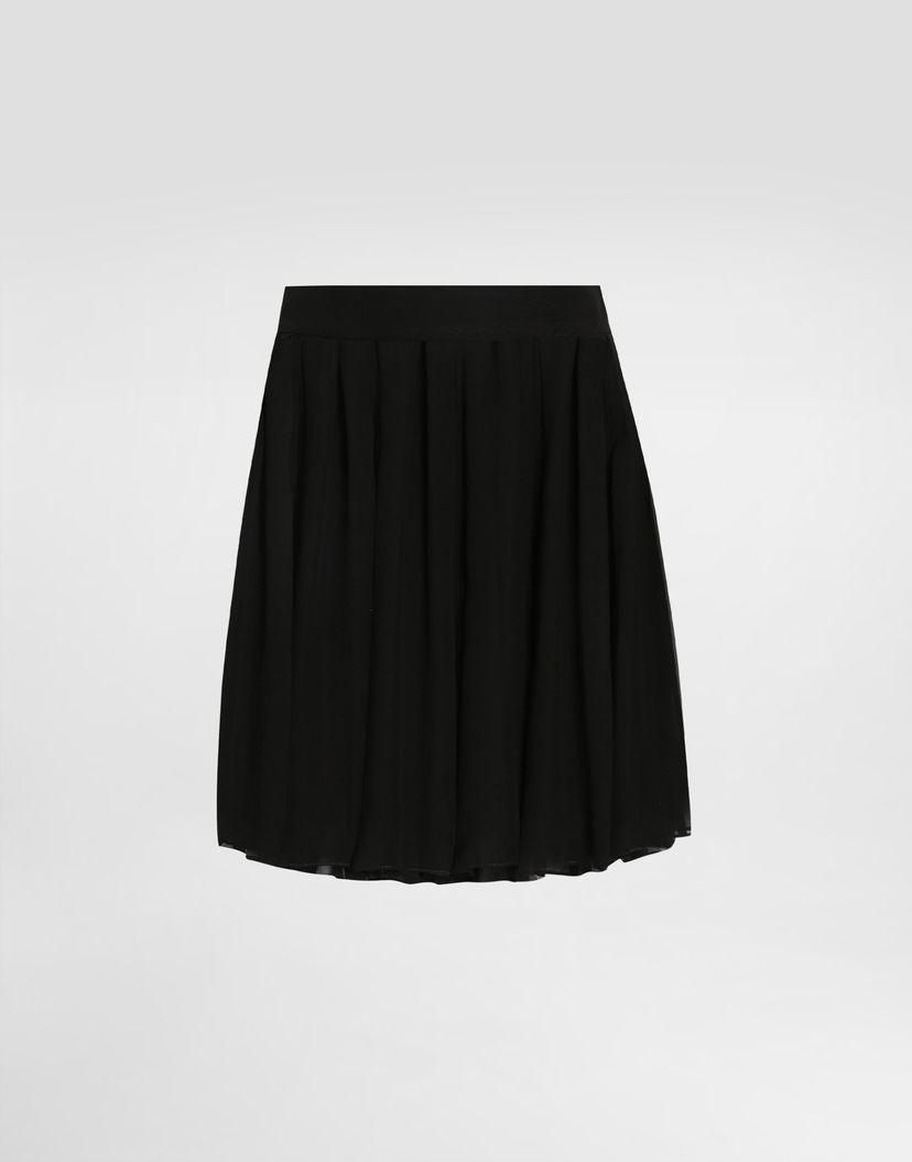 Sukňa Dolce & Gabbana Dolce & Gabbana Pleated Chiffon Skirt Čierna | F4C7TTFUSNWN0000