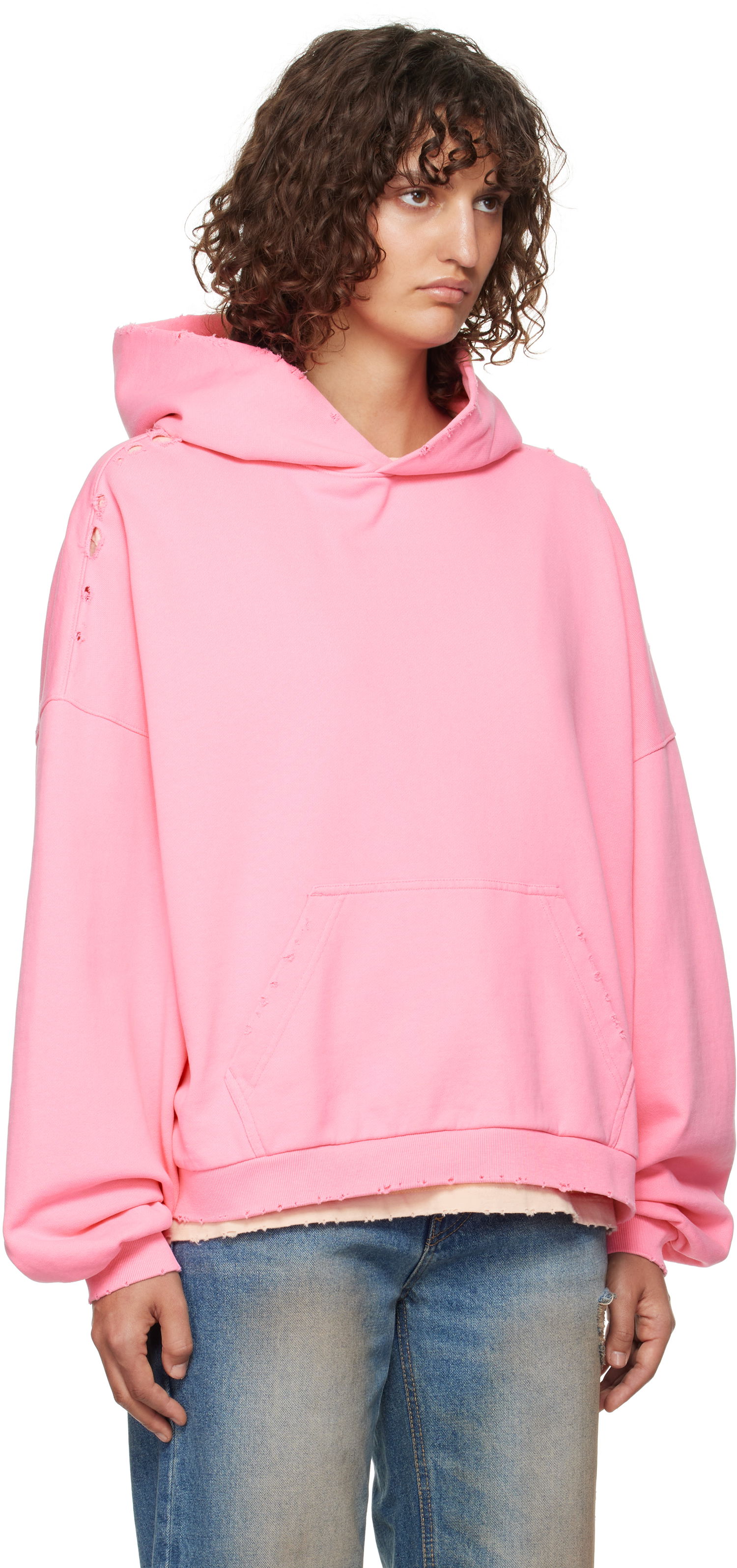 Mikina We11done Monster Pony Distressed Hoodie Ružová | WD-TH3-24-828-U-PK, 1