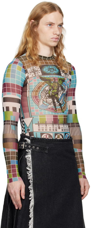 Tričko Jean Paul Gaultier Jean Paul Gaultier Printed Mesh Long Sleeve T-Shirt Rôznofarebný | 24/31-F-TO220-T569-5090, 1