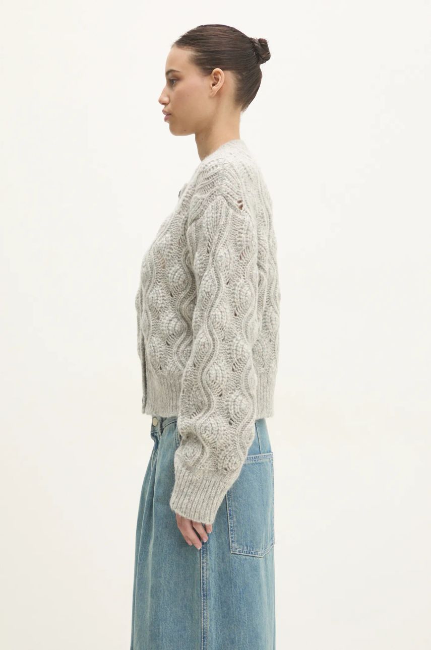 Sveter Samsoe Samsoe Knitted Cardigan Šedá | F24400095, 1