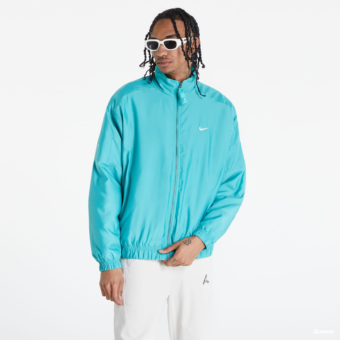 Bomber bunda Nike Solo Swoosh Satin Bomber Jacket Tyrkysová | DN1266-392, 0