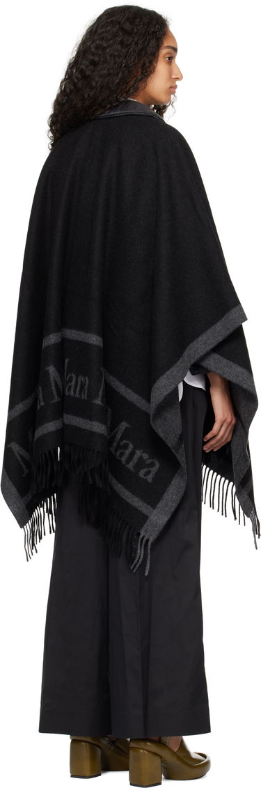 Šál Max Mara Max Mara Jacquard Wool Fringe Poncho Hnedá | 2424736051600, 4