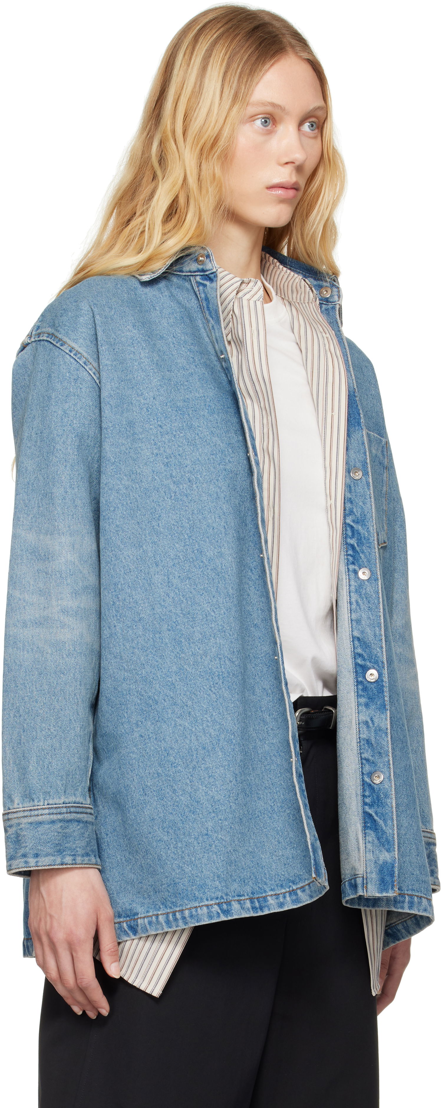 Košeľa AMI AMI Paris Ami de Coeur Denim Overshirt Modrá | FJK273.DE0046, 1