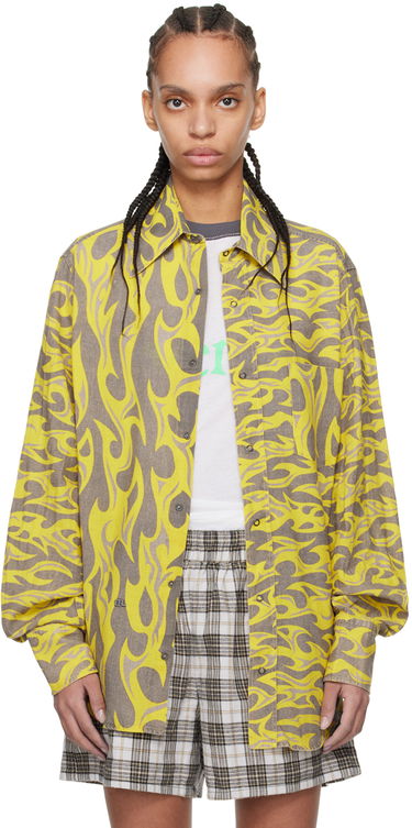Košeľa ERL ERL Flame Print Relaxed Shirt Žltá | ERL08B004, 0