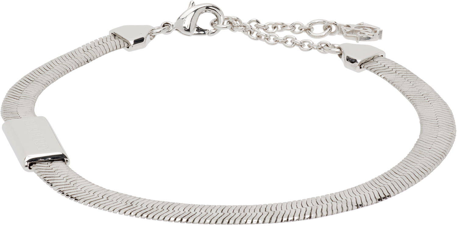 Náramok Burberry Engraved Check Snake Chain Bracelet Metalická | 8122526, 0