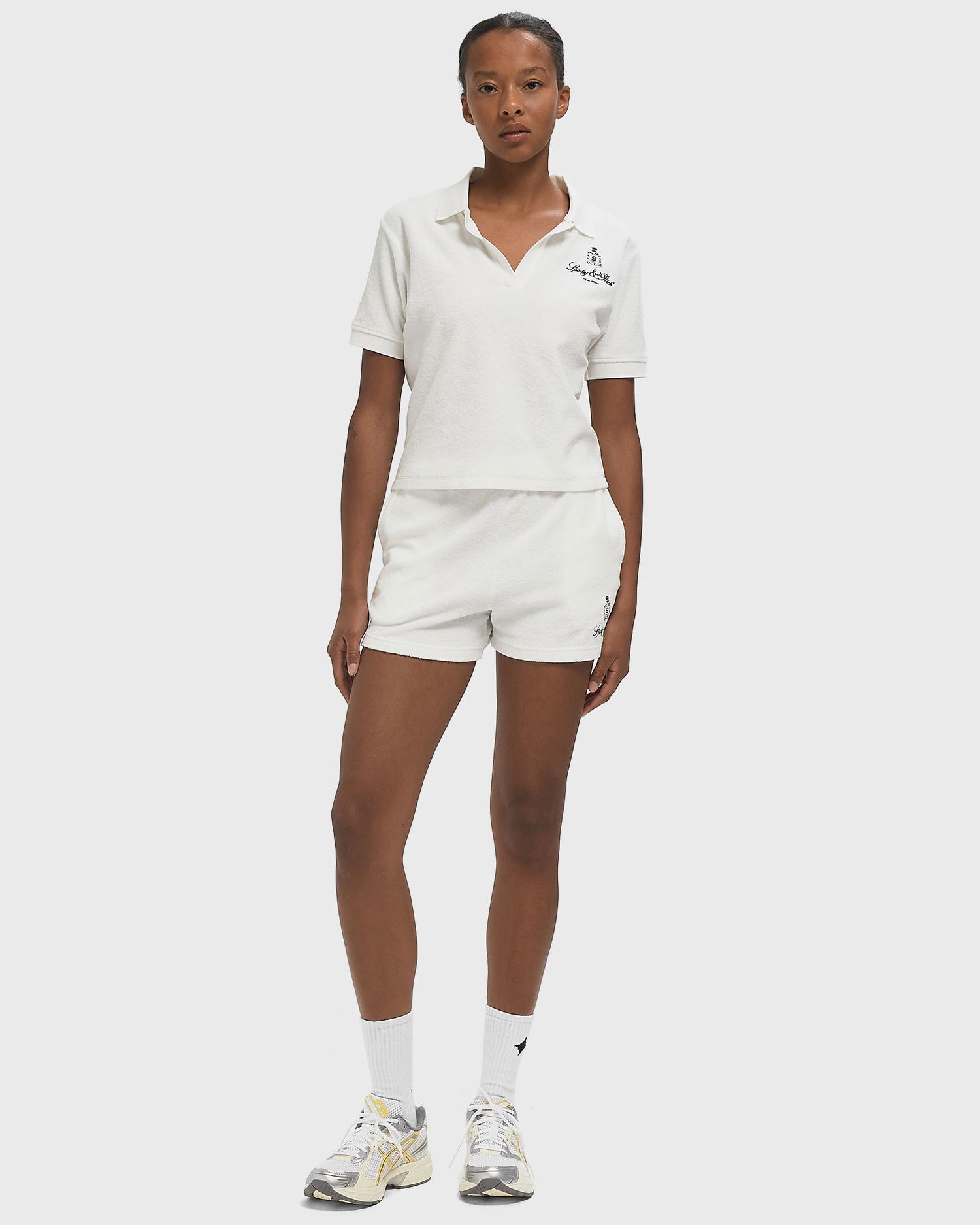 Polo tričko Sporty & Rich Sporty & Rich Women's Vendome Terry Polo Shirt Biela | TO001602231WH01, 1