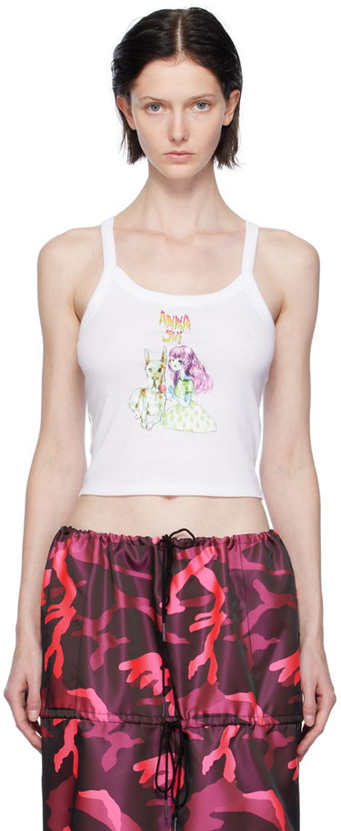 Tielko Anna Sui Graphic Print Cropped Tank Top Biela | T1024A20, 0