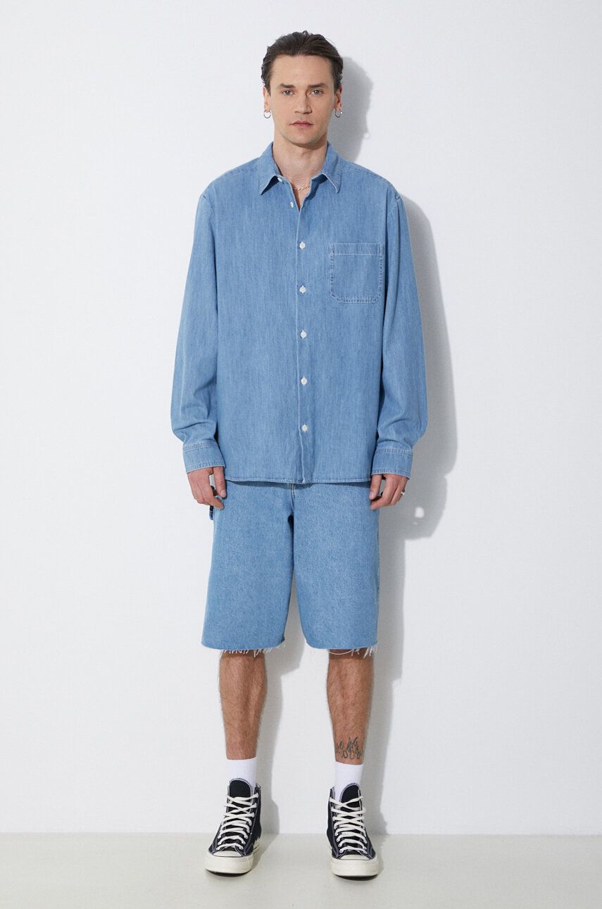 Košeľa A.P.C. A.P.C. Chemise Math Relaxed Denim Shirt Modrá | COGXX.H12584.IAB, 1