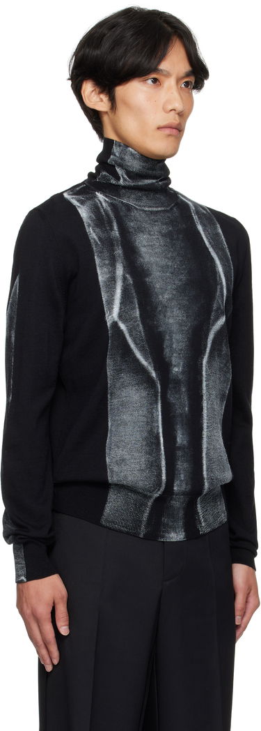 Sveter Maison Margiela MM6 Maison Margiela Folded Print Turtleneck Sweater Čierna | SH0HA0005 M13129, 1