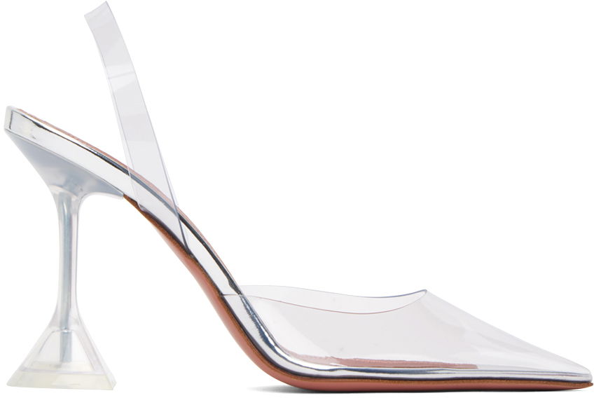Tenisky a topánky Amina Muaddi Transparent Holli Glass Sling Heels Biela | HOLLI GLASS SLING PVC, 0