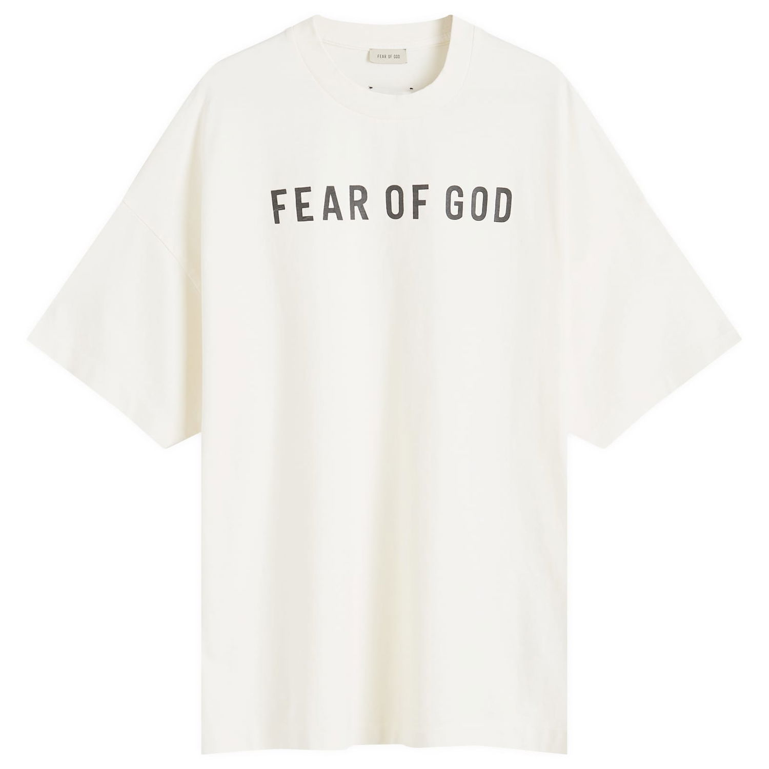Tričko Fear of God Text Print T-Shirt Cream Biela | FG24FW50-10155LBHWJ-107, 0