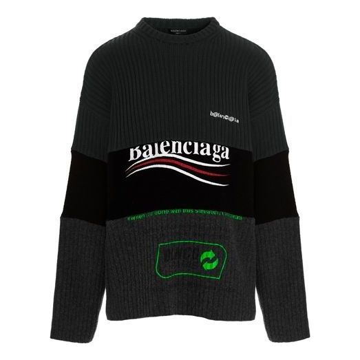 Sveter Balenciaga Balenciaga Political Campaign Panelled Sweater Šedá | 675293T32011281