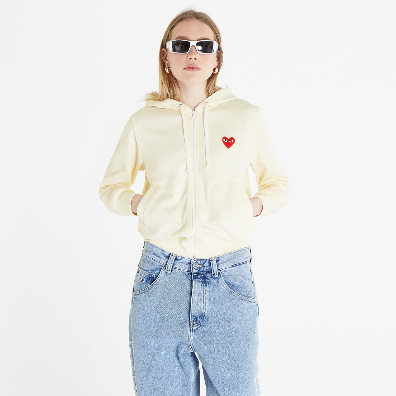 Mikina Comme des Garçons PLAY Sweatshirt Knit Béžová | AZT171 ivory, 0