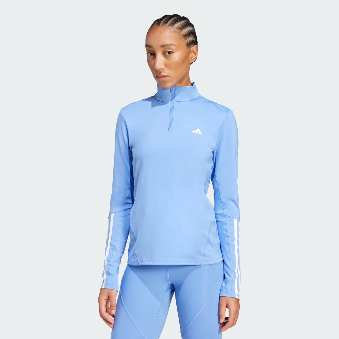 Tričká a tielka adidas Performance Hyperglam Training Quarter-Zip Top Modrá | JX7350, 0