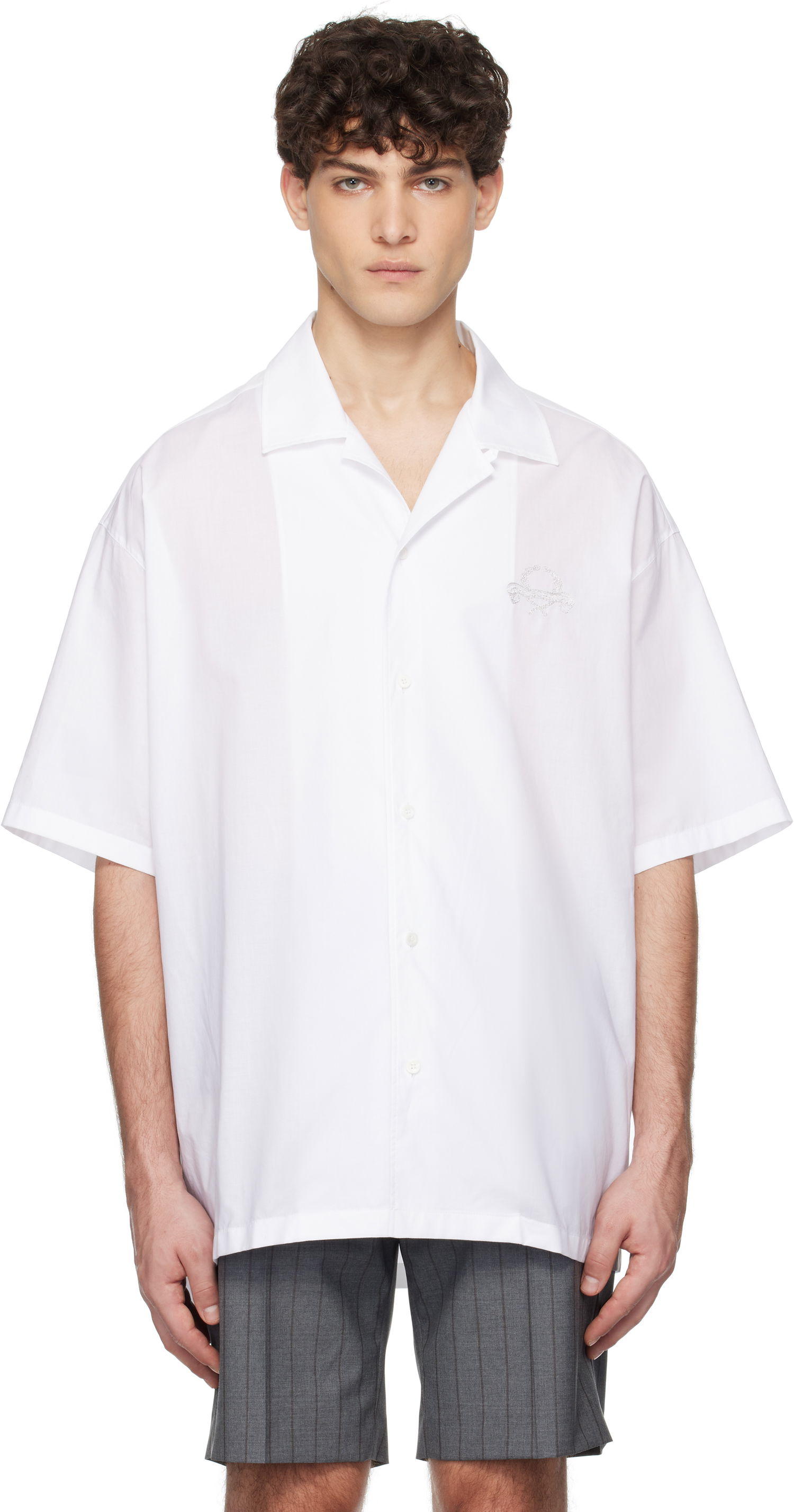 Košeľa Moschino Moschino Laurel Crown Emblem Shirt Biela | 251ZZA021702341001, 0