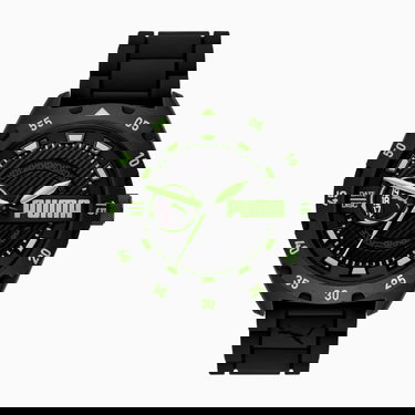 Hodinky Puma Street V2 Three-Hand Date Black Silicone Watch Čierna | 933846_01, 1